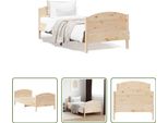 The Living Store Letto In Legno Massiccio Con Testiera 75X190 Cm In Pino