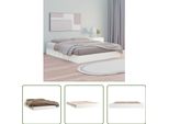 The Living Store Letto In Legno Massiccio Bianco 160X200 Cm