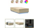 The Living Store Struttura Letto Con Led Rovere Sonoma 75X190 Cm Materiale Legno
