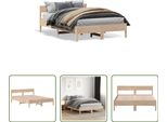 The Living Store Letto In Legno Massiccio Senza Materasso 120X200 Cm In Legno Di Pino