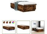 The Living Store Giroletto Con Led Rovere Fumé 90X200 Cm Materiale In Legno