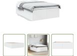 The Living Store Struttura Letto Bianca 135X190 Cm In Legno
