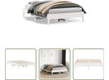 The Living Store Letto In Legno Massiccio Bianco 160X200 Cm Pino