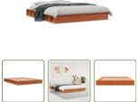 The Living Store Letto In Legno Massiccio Cera Marrone 150X200 Cm Pino