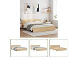 The Living Store Struttura Letto Con Testiera In Rovere Sonoma 180X200 Cm