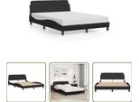 The Living Store Struttura Letto Con Testiera Nera 140X200 Cm In Ecopelle