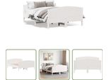 The Living Store Letto In Legno Massiccio Con Testiera Bianco 150X200 Cm Pino