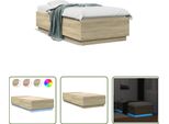 The Living Store Struttura Letto Con Led Rovere Sonoma 90X190 Cm Materiale Legno