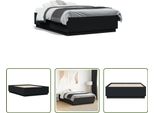 The Living Store Struttura Letto Nera 135X190 Cm In Materiale Ligneo