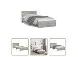 The Living Store Giroletto Con Testiera Grigio Sonoma 100X200 Cm In Materiale Ligneo
