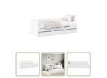 The Living Store Letto Da Giorno Con Cassetti Bianco 100X200 Cm Materiale Legno