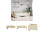 The Living Store Daybed Crema 80X200 Cm Tessuto