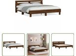 The Living Store Struttura Letto Con Testiera In Rovere Marrone 200X200 Cm