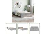 The Living Store Struttura Letto Con Testiera E Pediera In Cemento Grigio 120X190 Cm