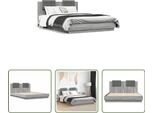 The Living Store Giroletto Con Testiera Grigio Sonoma 150X200 Cm In Materiale Ligneo