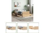 The Living Store Struttura Letto Con Testiera E Pediera In Rovere Sonoma 75X190 Cm