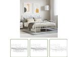 The Living Store Struttura Letto Con Testiera E Pediera In Metallo Bianco 140X200 Cm