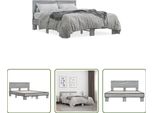 The Living Store Struttura Letto Grigio Sonoma 120X200 Cm In Legno E Metallo