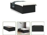 The Living Store Struttura Letto Nera 90X190 Cm In Materiale Ligneo