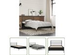 The Living Store Struttura Letto Nera 90X200 Cm In Legno E Metallo