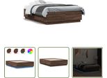 The Living Store Struttura Letto Con Led Effetto Rovere Marrone 120X190 Cm Materiale In Legno