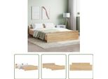 The Living Store Struttura Letto Con Testiera E Pediera In Rovere Sonoma 140X200 Cm