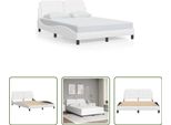 The Living Store Struttura Letto Con Testiera Bianca 140X190 Cm In Ecopelle