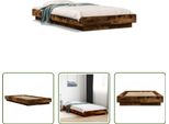 The Living Store Struttura Letto In Rovere Fumé 90X200 Cm Materiale A Base Di Legno