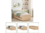 The Living Store Struttura Letto Con Cassetti In Rovere Sonoma 90X200 Cm