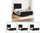 The Living Store Struttura Letto Con Testiera Nera 120X200 Cm In Tessuto