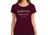 Hakuna Matata Bitch, Maglietta Da Donna Minimalista Con Scritta Hakuna Matata Bitch Per Le Vacanze Estive, Borgogna, 3XL