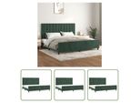The Living Store Struttura Letto Con Testiera In Velluto Verde Scuro 200X200 Cm