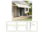 The Living Store Tenda Retrattile Crema 400X150 Cm In Tessuto E Acciaio
