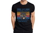I Hate Mornings And People Morning Grouch Coffee Cat Vintage Maglietta Da Uomo, Nero, L