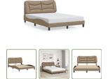 The Living Store Giroletto Con Testiera Cappuccino-Marrone 120X200 Cm In Ecopelle