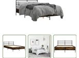 The Living Store Struttura Letto In Rovere Fumé 120X190 Cm In Legno E Metallo