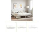 The Living Store Struttura Letto Con Testiera In Metallo Bianco 193X203 Cm