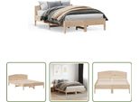 The Living Store Letto In Legno Massiccio Con Testiera 150X200 Cm In Pino
