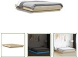 The Living Store Struttura Letto Con Led Rovere Sonoma 140X200 Cm Materiale Legno