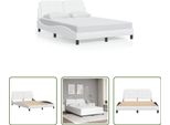 The Living Store Struttura Letto Con Testiera Bianca 140X200 Cm In Ecopelle
