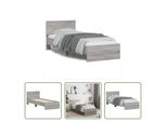 The Living Store Giroletto Con Testiera Grigio Sonoma 90X200 Cm In Materiale Ligneo