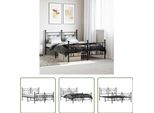 The Living Store Struttura Letto Con Testiera E Pediera In Metallo Nero 135X190 Cm