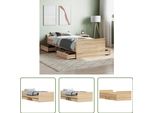 The Living Store Struttura Letto Con Testiera E Pediera In Rovere Sonoma 90X200 Cm