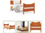The Living Store Letto In Legno Massiccio Con Testiera Marrone Cera 75X190 Cm Pino