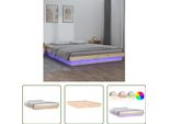 The Living Store Letto In Legno Massiccio Con Illuminazione A Led 120X200 Cm