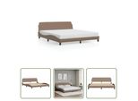 The Living Store Giroletto Con Testiera Cappuccino-Marrone 180X200 Cm In Ecopelle