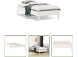 The Living Store Letto In Legno Massiccio Bianco 75X190 Cm Pino