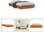 The Living Store Letto In Legno Massiccio Cera Marrone 75X190 Cm Pino