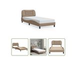 The Living Store Giroletto Con Testiera Cappuccino-Marrone 80X200 Cm In Ecopelle