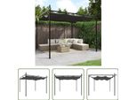 The Living Store Pergola Con Tetto Scorrevole Antracite 295X292X230 Cm